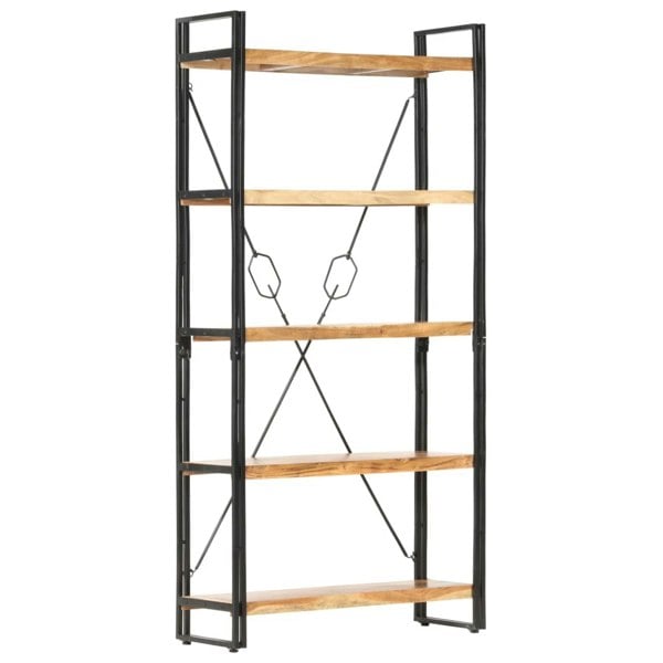 Berkfield 5-Tier Bookcase 90x30x180 cm Solid Acacia Wood