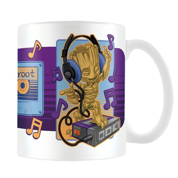 Guardians Of The Galaxy I Am Groot Cassette Mug - White/Purple/Brown