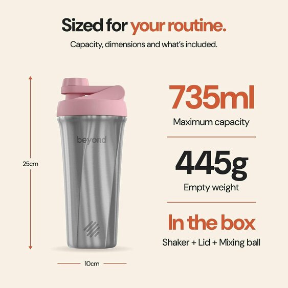 Beyond Shakers Brushed Steel & Pink Twist