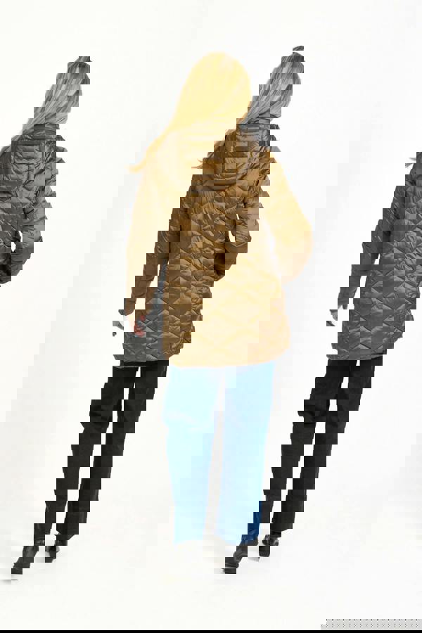 Mudflower Diamond Quilted Jacket With Adjustable Hood