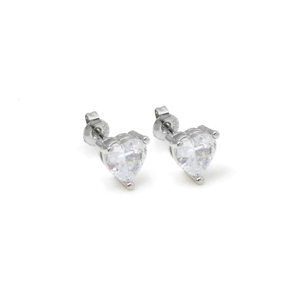 Say It With Heart Cut Earrings - Silver