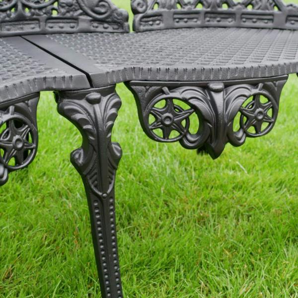 Antique  Aluminium Bench with Black Finish Garden Bench 130 cm
