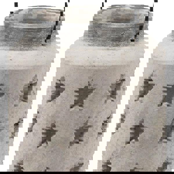 Hill Interiors Bloomville Stone Star Candle Lantern - Stone - 