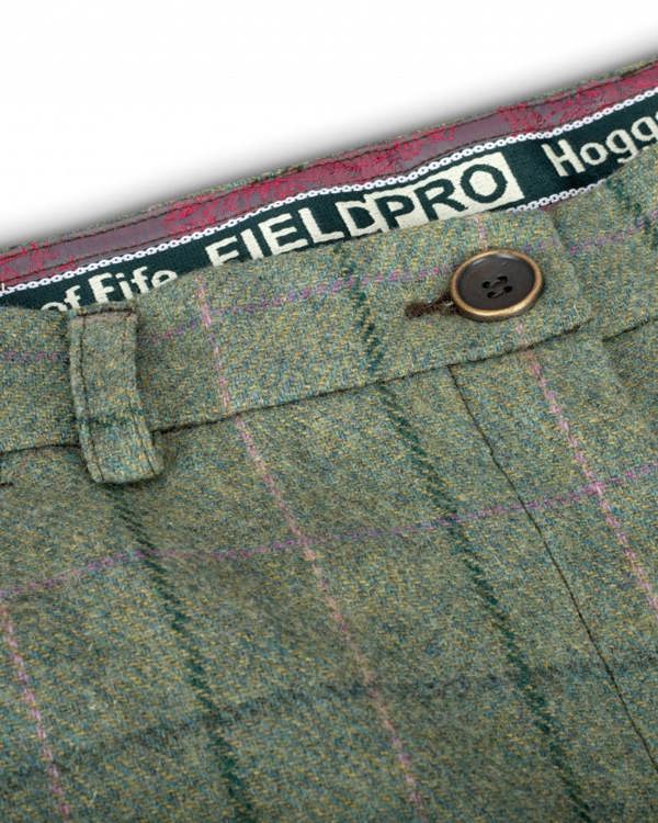 Close detail of the Hoggs of Fife Roslin Breeks button