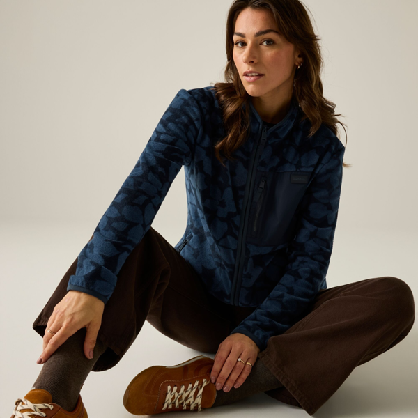 Regatta Womens/Ladies Frankie Shadow Flower Full Zip Fleece Jacket - Navy
