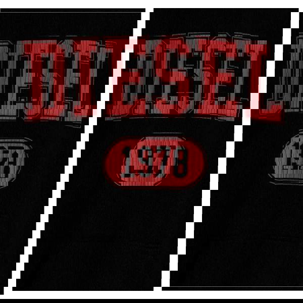 Diesel Mens Varsity Logo Hoodie - Black - 