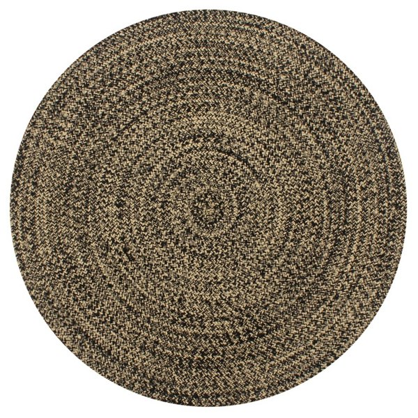 Berkfield Handmade Rug Jute Black and Natural 90 cm