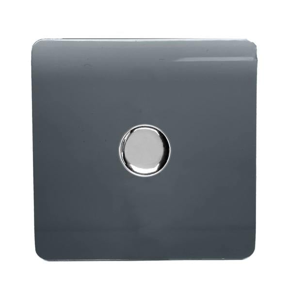 Trendi 1 Gang 2 Way 150w LED Dimmer Screwless 10 Amp Wall Light Switch in Warm Grey - ART-LDM150WWG