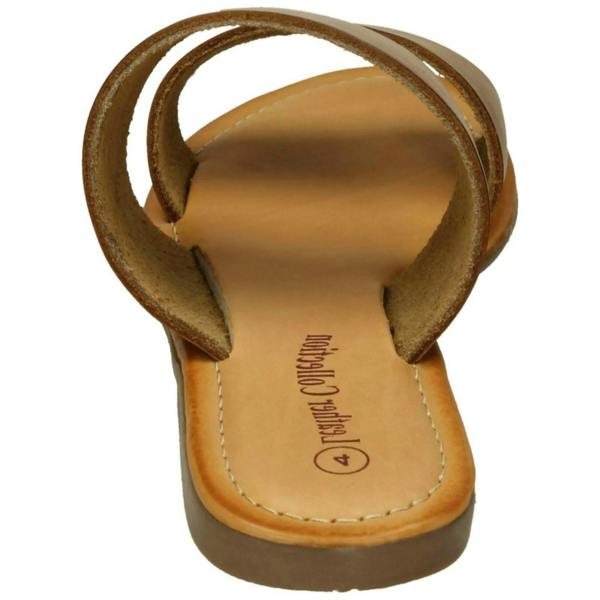 Leather Collection Ladies Leather Collection Double Strap Mules F00234