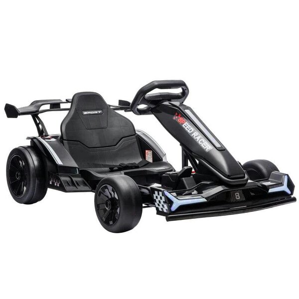 24V Electric Go Kart for Kids 6-12 Years with Drift Mode, Adjustable Seat, 3 Speed, Slow Start, Black
