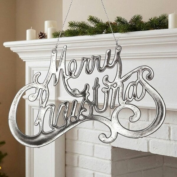 Garden Greatness Merry Christmas Metallic Sign Hanger