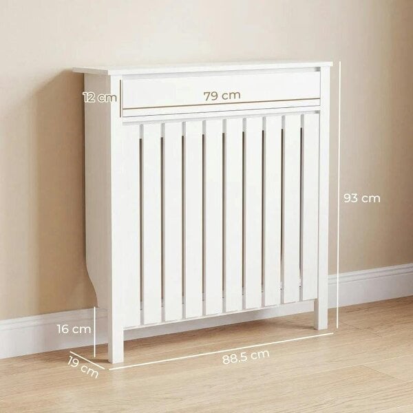 Bobobiy 93 x 88.5cm Rustic-Look Radiator Cover - White
