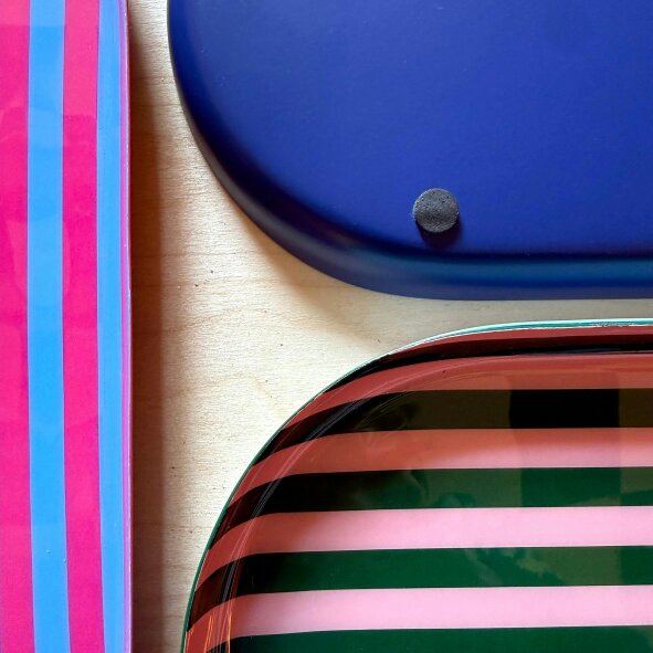 Love Frankie Large Stripy Oval Trays - 5 Colours Available