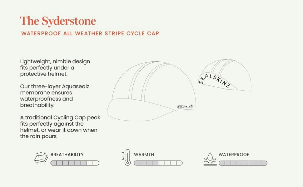 Sealskinz Syderstone Waterproof All Weather Stripe Cycle Cap