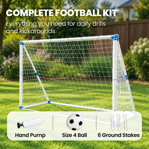 SPORTNOW Foldable Practice Football Goal with Ball Pump 183 x 96 x 130 cm