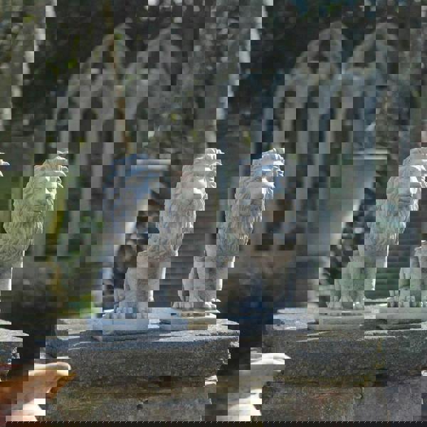 Pair of Small Bavarian Lion Garden sculptures