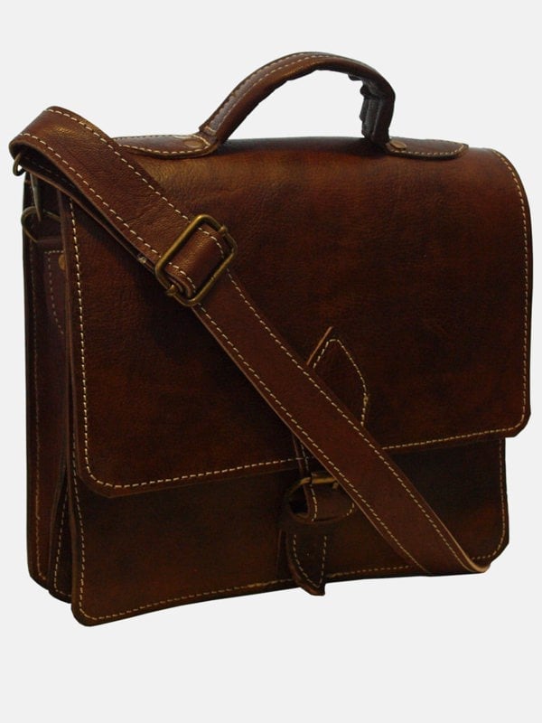 Berber Leather The Casablanca Mini Satchel in Dark Brown