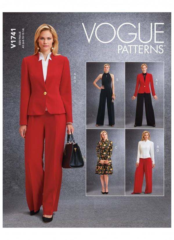 Vogue Sewing Pattern 1741, Jackets, Tops, Dresses, Trousers, Jumpsuits for Women, A5 (6-8-10-12-14) - Easy