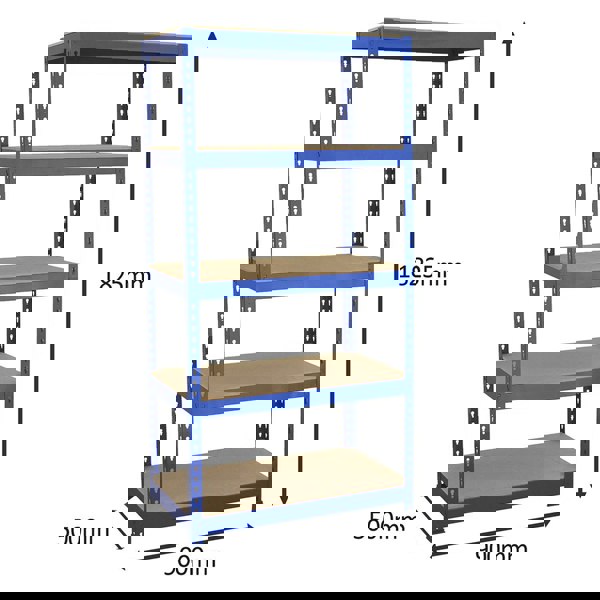 Monster Racking Q-Rax Blue Shelving Units - 90cm x 180cm x 50cm