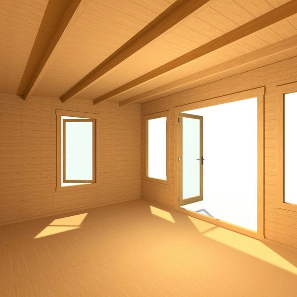 Shire Emneth 10Gx13 Pent Log Cabin 19mm interlock  Cladding - Best Shed