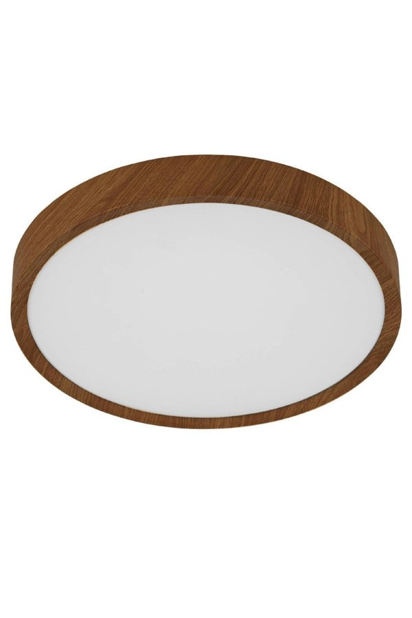 EGLO Musurita 1-Light Wood-Effect LED Circular Ceiling Light