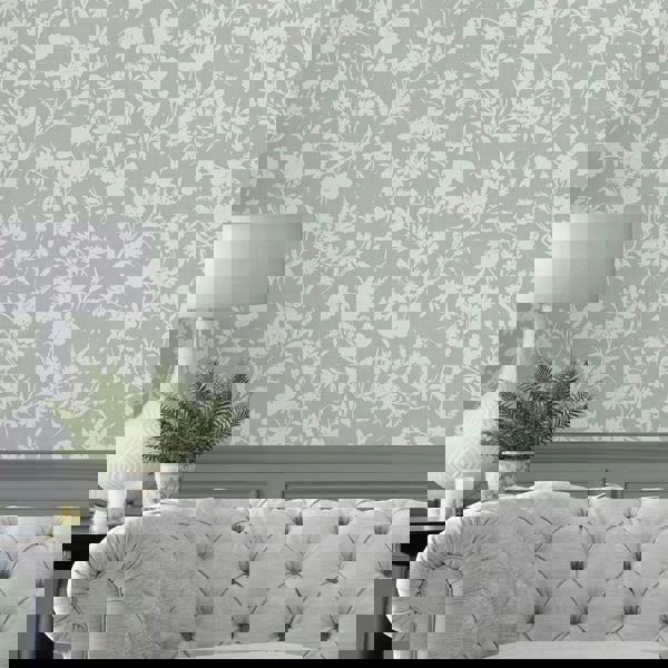 Laura Ashley Rye Wallpaper - Sage Green - 10m