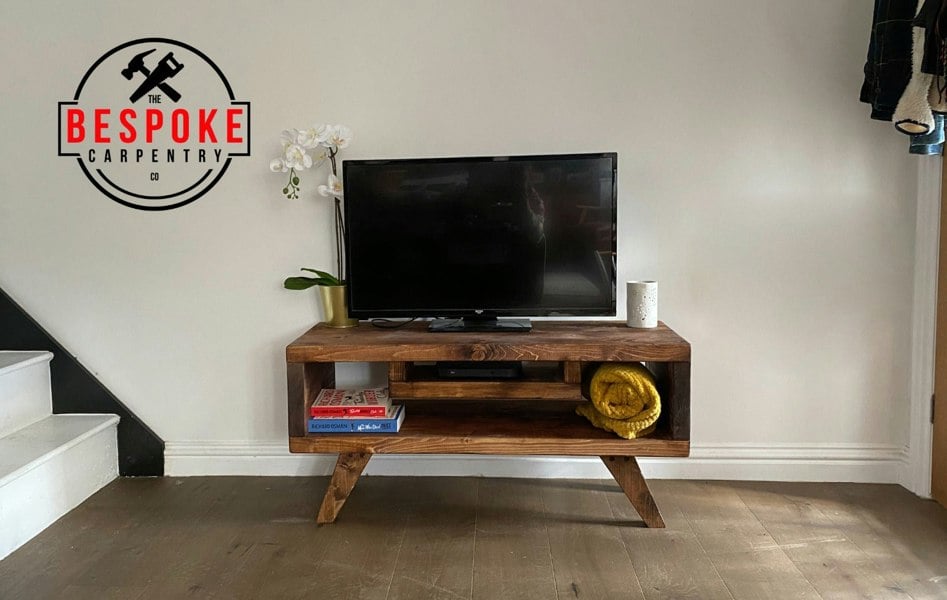 The Bespoke Carpentry Co TV Stand with Wooden Floating Shelf