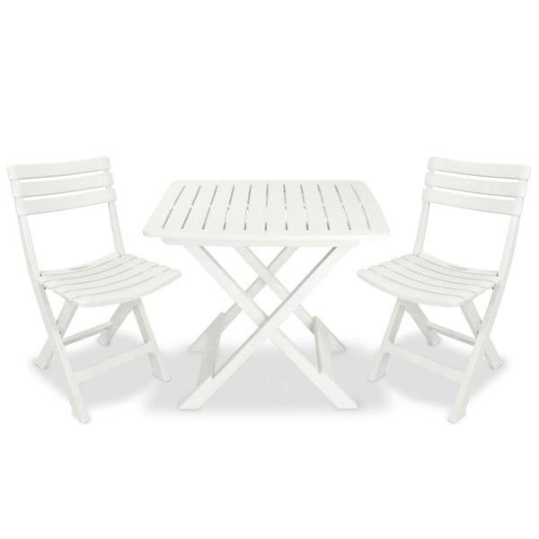 Berkfield 3 Piece Folding Bistro Set Plastic White