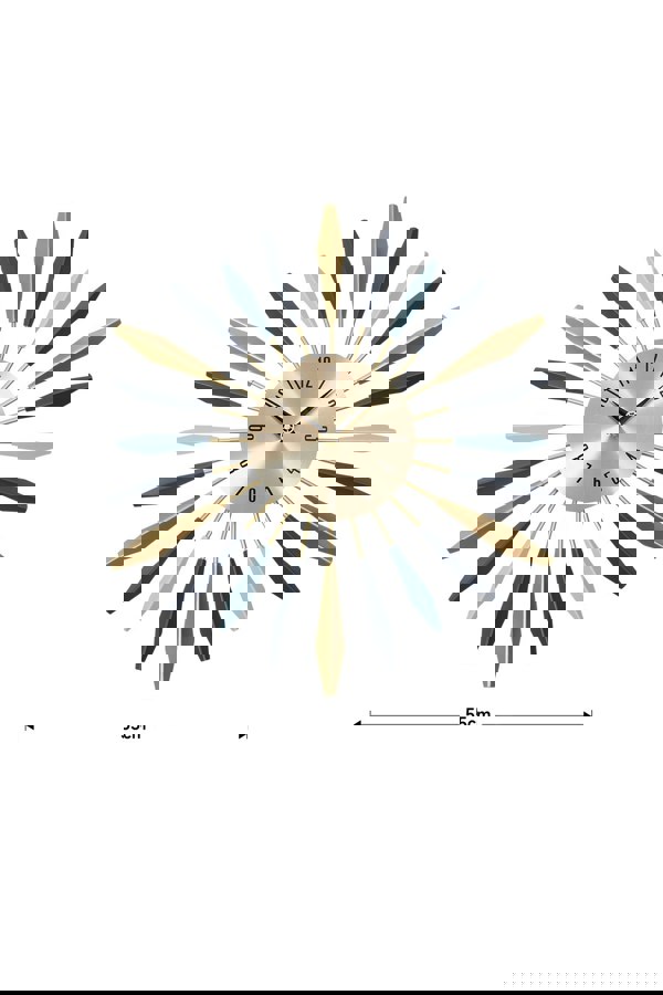 Living and Home Metal Starburst Decorative Wall Clock