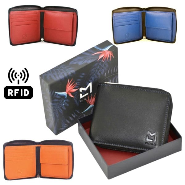 Mala Leather Hudson Zip Around Wallet – RFID Protected Soft Leather With Coin Pocket
