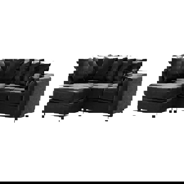 Furnishings For Less Brooklyn Full Foam Plush Velvet Corner Sofa