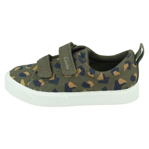 Clarks Childrens Clarks Hook & Loop Fastening Canvas Shoes City Bright
