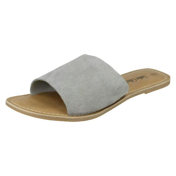 Leather Collection Ladies Leather Collection Flat Mule Sandals