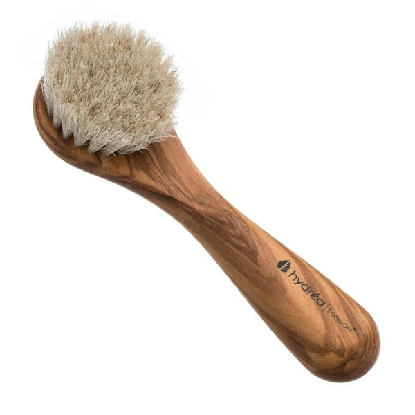 Hydréa London Premium Olive Wood Facial Brush - Exfoliating Natural Bristle