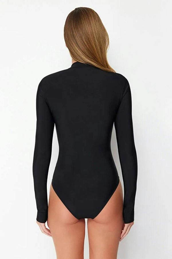 WOVCOR Quick-Drying Fabric Zip-Up Surfer-Style Hipster Swimsuit