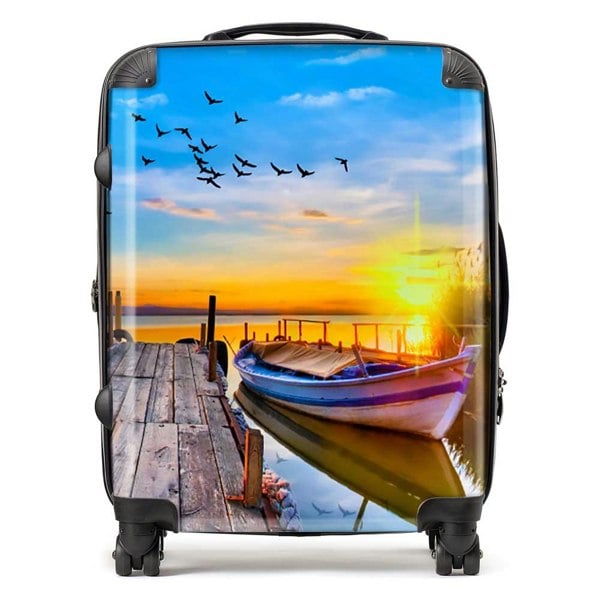 Warren Reed Sunset Of Colours At The Lake Suitcase