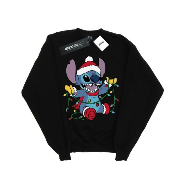 Disney Girls Lilo And Stitch Christmas Lights Sweatshirt - Black