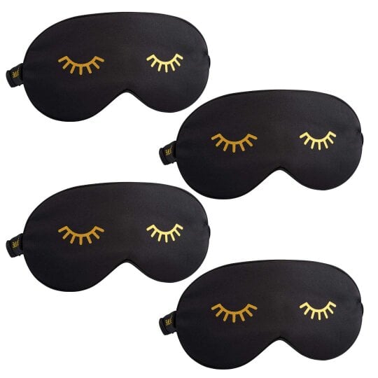 Satin Sleep Mask Multipack Sets - Various Designs - Wink Black