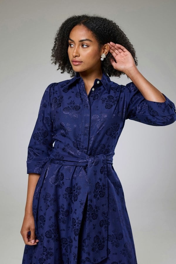 Isha's Timeless collection Royal Blue Petals Sleeved Dress