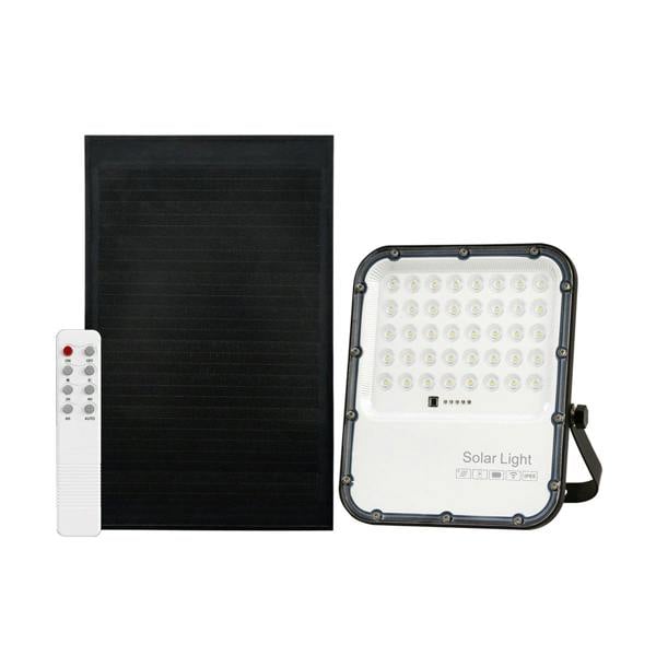 ENER-J 150W LED Floodlights with Solar Panels, 15W Solar Panel, 15AH Battery, 1800 lumens