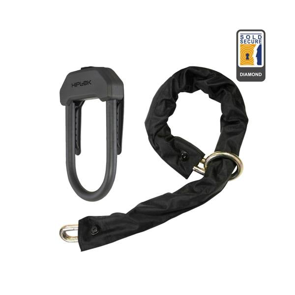 Hiplok DXXL D-Lock & Chain Combo: BLACK