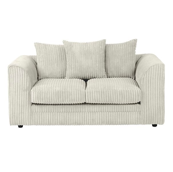SQUAREBOXX Dylan Jumbo Cord 3+2 Seater Fabric Sofa in Cream