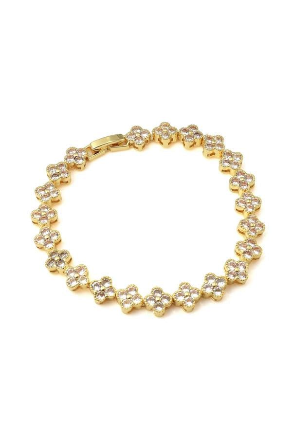 Say It With Full Clover Tennis Bracelet - Yellow Gold