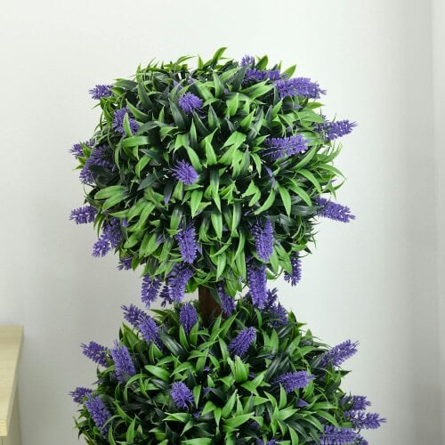 Wyld Haus Lazi Set Of 2 Artificial Lavender Ball Trees In Decorative Pots H8 110cm