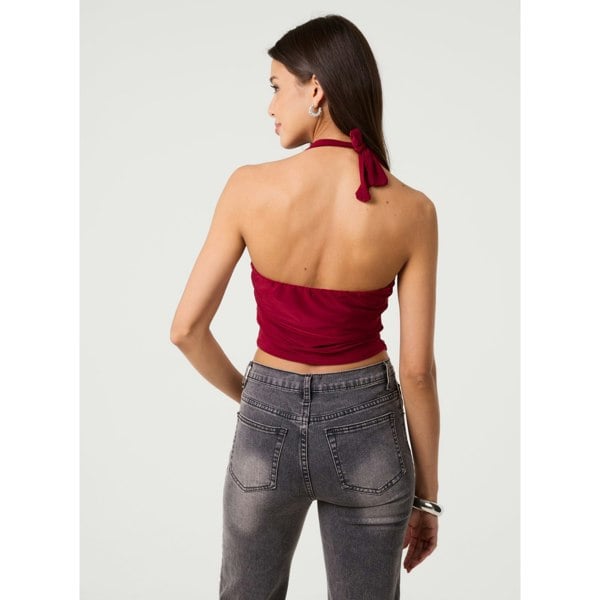 Pink Vanilla Knot Front Halter Top