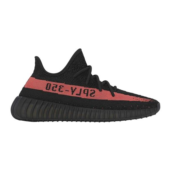 Yeezy Childrens/Kids Boost 350 V2 Trainers - Core Black/Red - 