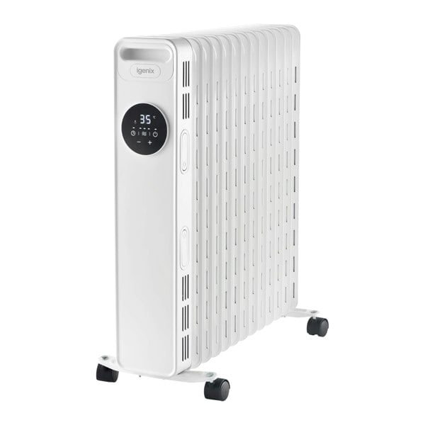 igenix Digital Oil Filled Radiator, 2.5kW/2500W, Overheat Protection, White