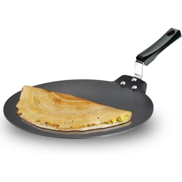 Dyzi 28cm Non-Stick Dosa Tava Roti Chapati Pancake Griddle Pan Black