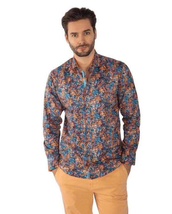 Multicolour Leaves Print Shirt - Claudio Lugli Shirts