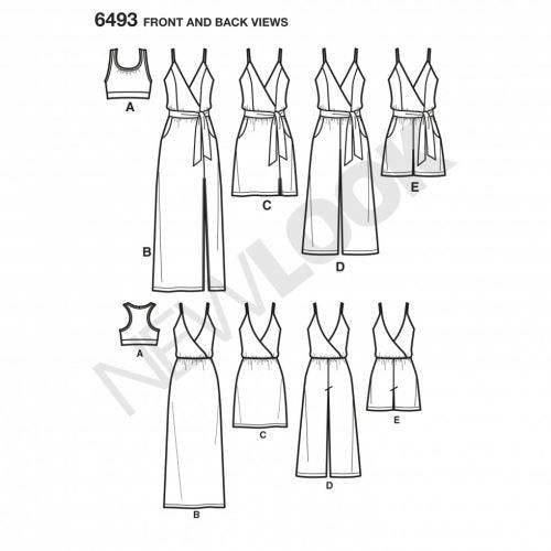 New Look Sewing Pattern 6493, Dresses, Jumpsuits for Women, A (6-8-10-12-14-16-18) - Intermediate